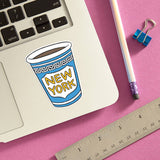 New York City Coffee Cup Die Cut Sticker