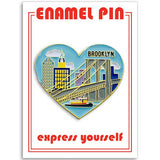 Brooklyn Skyline New York NYC Heart Pin